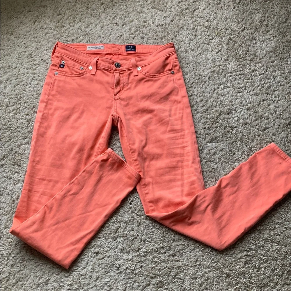 AG Adriano Goldschmidt Peach Denim Super Skinny Jeans Size 25
